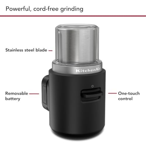KitchenAid Go 5KBGR111BM Kablosuz Kahve Öğütücü Bataryalı Siyah