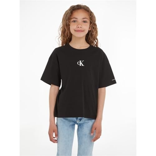 Kız Çocuk Ck Logo Boxy T-Shirt - Siyah