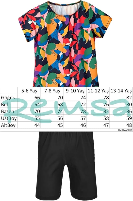 Kız Çocuk Mayo R5005 - Seçenekler: 5-6 Yıl, 7-8 Yıl