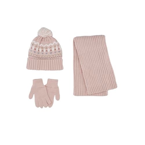 Kız Çocuk Pembe Atkı Bere Set 4-7 Yaş
