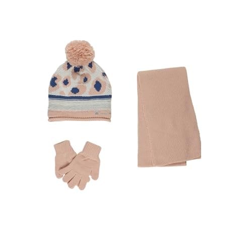 Kız Çocuk Pembe Şapka Eldiven Set 4-7 Yaş