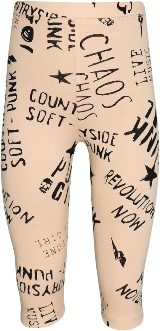 Kız Çocuk Punk Gırl Desen Kapri