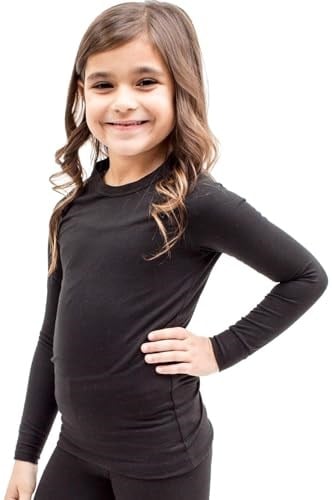 Kız Çocuk Termal Üst,%60 Polyester%35 Viskon%5 Elastan, Siyah, 8-10 Yaş