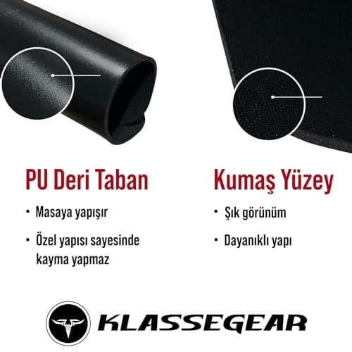 Klasse Classic Mouse Pad, 29x24 ve 24x20 cm Ofis Tipi, Küçük ve Orta Boy, Kaymaz Taban, Pürüzsüz Yüzey, Baskısız Tip Masa Koruyucu, Ergonomik Mouse Ped (Küçük Boy 24x20 cm)