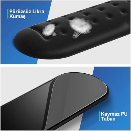 Klasse Gaming Klavye ve Mouse Bilek Destek Seti, ErgoPad, Kaymaz Tabanlı, Nefes Alan Kumaş, Ağrı Önleyici (Siyah Destek Seti) - Seçenekler: Siyah Destek Seti, Beyaz Destek Seti, Beyaz Fare Desteği...
