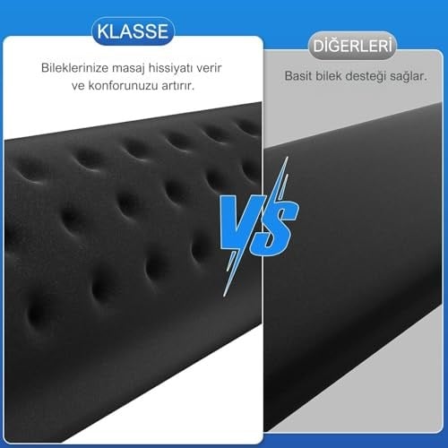 Klasse Gaming Klavye ve Mouse Bilek Destek Seti, ErgoPad, Kaymaz Tabanlı, Nefes Alan Kumaş, Ağrı Önleyici (Siyah Destek Seti) - Seçenekler: Siyah Destek Seti, Beyaz Destek Seti, Beyaz Fare Desteği...
