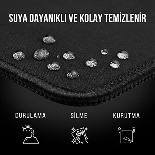 Klasse Pro Black Edition - Dikişli Kenar 70x30, 90x40, 100x50 ve 120x60 cm Oyuncu Gaming Mouse Pad (Siyah, 90x40 cm) - Seçenekler: 50U x 100G cm, 70x30 cm, 90x40 cm, 120x60 cm