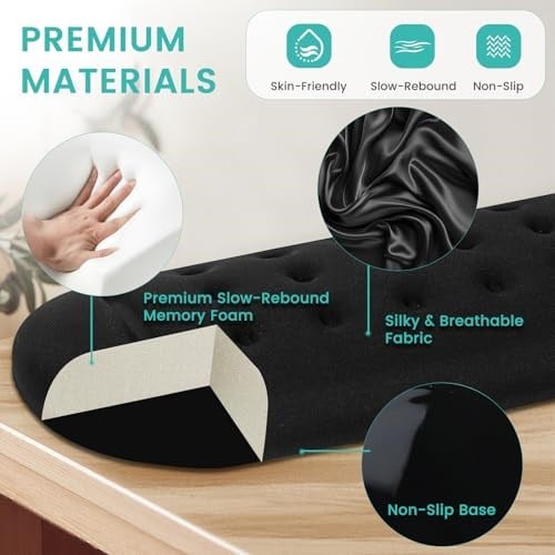 Klavye ve Fare için Yükseltilmiş İpeksi Bilek Desteği, Klavye için Ergonomik Bilek Desteği, Bellek Köpüğü Klavye Bilek Desteği Bilek Ağrısını ve Karpal Tüneli Rahatlatır (Siyah)