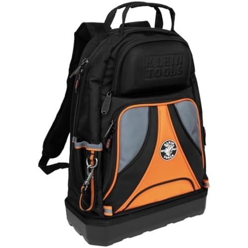 Klein Tools 55421BP-14 Alet Sırt Çantası, Ağır Hizmet Tipi Tradesman Pro Alet Çantası Düzenleyici, 39 Cepli, Kalıplanmış Taban