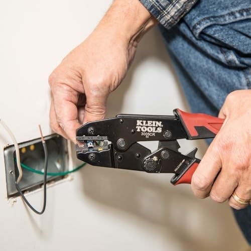 Klein Tools 80013 Kablo Alet Seti, Otomatik Kablo Sıyırıcı ve Cırcırlı Yalıtımlı Terminal Sıkıştırıcı, Harika Elektrikli Alet Kiti, 2 Parça