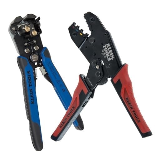 Klein Tools 80013 Kablo Alet Seti, Otomatik Kablo Sıyırıcı ve Cırcırlı Yalıtımlı Terminal Sıkıştırıcı, Harika Elektrikli Alet Kiti, 2 Parça