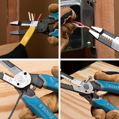 Klein Tools K12035 Klein-Kurve Kesiciler, Ağır Hizmet Tipi Tel Sıyırma Aleti, 8-18 Sağlam, 10-20 AWG Telli