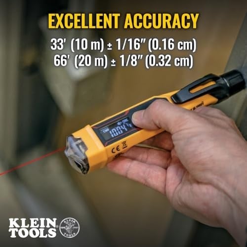 Klein Tools NCVT-6 | Gerilim kontrol cihazı temassız 12 – 1000 V AC | lazer mesafe ölçerli test kalemi | LED ve akustik sinyal | otomatik kapanma | cep klipsi | profesyonel gerilim dedektörü