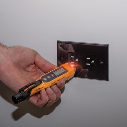 Klein Tools NCVT-6 | Gerilim kontrol cihazı temassız 12 – 1000 V AC | lazer mesafe ölçerli test kalemi | LED ve akustik sinyal | otomatik kapanma | cep klipsi | profesyonel gerilim dedektörü