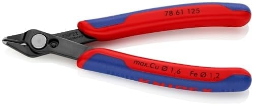 KNIPEX Elektronik Süper Kesiciler, yumuşak teller ve fiber optik kablolar için elektronik çapraz kesiciler, paslanmaya karşı perdahlanmış, 125 mm 78 61 125