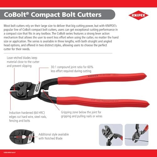 Knipex Tools 71 01 250 cıvata kesici KOMPAKT cıvata kesici, 25,4 cm, 7101200