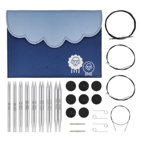 KnitPro Değiştirilebilir yuvarlak örgü iğnesi uçları Deluxe set – Nova Metal (3,50 – 8,00 mm) - Seçenekler: Nova Metal, Symfonie, Zing, Karbon, Nova Cubics, Trendz
