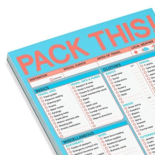 Knock Knock Pack This Pad (pastel versiyon) – Paket listesi ve seyahat aksesuarı, 15,2 x 22,9 cm