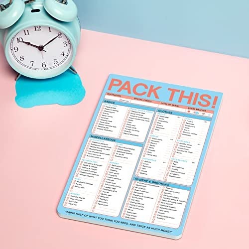 Knock Knock Pack This Pad (pastel versiyon) – Paket listesi ve seyahat aksesuarı, 15,2 x 22,9 cm