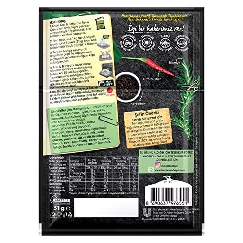 Knorr Çeşni Acılı Baharatlı Çeşnile Fırınla 31 g
