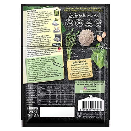 Knorr Çeşni Kekikli Susamlı Fesleğenli Çeşnile Fırınla 29 g 2li paket