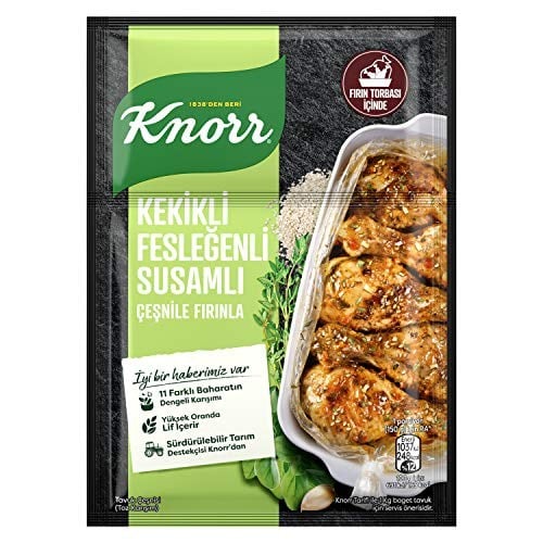 Knorr Çeşni Kekikli Susamlı Fesleğenli Çeşnile Fırınla 29 g 2li paket