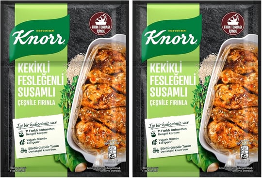 Knorr Çeşni Kekikli Susamlı Fesleğenli Çeşnile Fırınla 29 g 2li paket