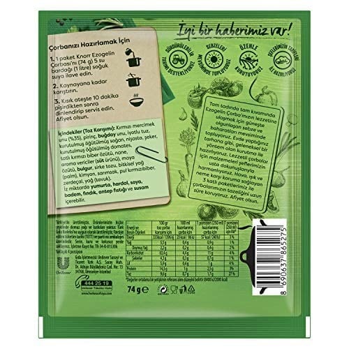Knorr Hazır Çorba Ezogelin 4 Kişilik, 74 g 3lü paket
