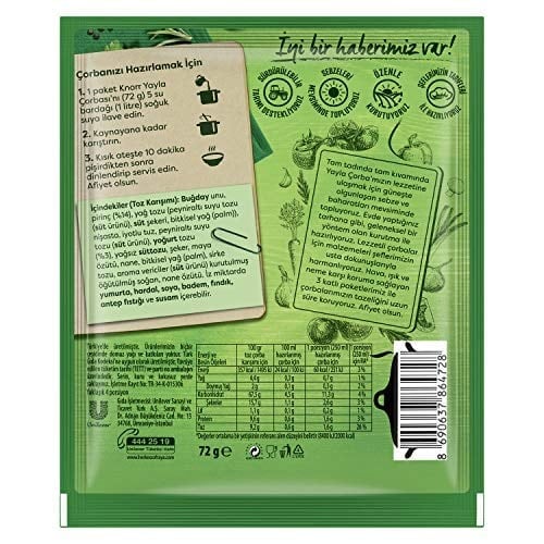 Knorr Hazır Çorba Yayla Çorbası 72 g 3lü paket