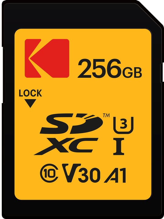 Kodak SD kart 256 GB UHS-I U3 V30 SDHC/XC – Hafıza kartı – Okuma hızı 95 MB/sye kadar – Yazma hızı maks. 85 MB/s – 4K Ultra HD Video ve HD Fotoğraf Kaydetme – SD Kart