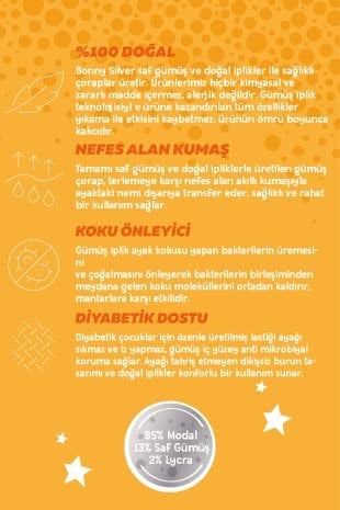 Koku Yapmayan Soket Erkek Çocuk Gümüş Çorap -1