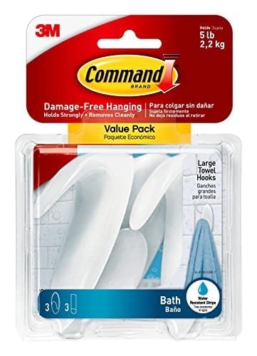 Komut BATH17 3ES b y k el havlusu kanca, Value Pack, 3-kanca, 3-Large izgili su ge irmez, BATH17-3ES