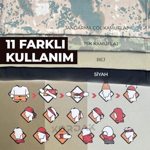 KORDAK Bej Askeri Bandana Buff
