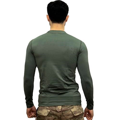 KORDAK Haki Askeri Termal Microfiber Uzun Kol Tişört- Mikrofiber HAKİ XXL