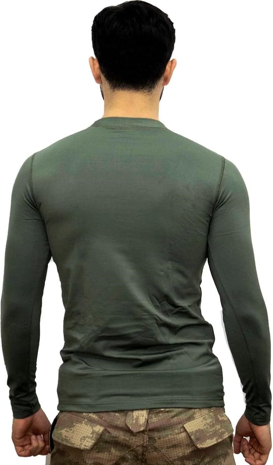KORDAK Haki Askeri Termal Microfiber Uzun Kol Tişört- Mikrofiber HAKİ XXL