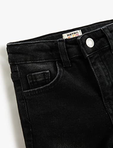 Kot Pantolon Düz Paça Normal Bel - Straight Jean Beli Ayarlanabilir Lastikli