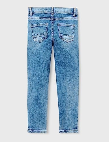 Kot Pantolon Yıpratılmış Detaylı Pamuklu Cepli - Slim Jean Beli Ayarlanabilir Lastikli