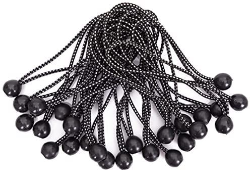 Kotap BB-9B Top Bungee Kordonu, Ağır Hizmet ve Çok Yönlü, İç ve Dış Mekan, Branda Bağlama, Organize ve Güvenli, 22,7 cm, Siyah, 50li Paket
