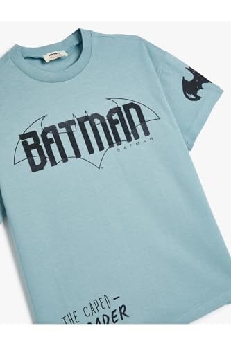 Koton Bisiklet Yaka Kısa Kollu Batman Lisanslı Baskılı Tişört Tişört Erkek çocuk