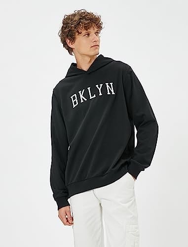 Koton Bisiklet Yaka Uzun Kollu Slogan Baskılı Sweatshirt Sweatshirt Erkek