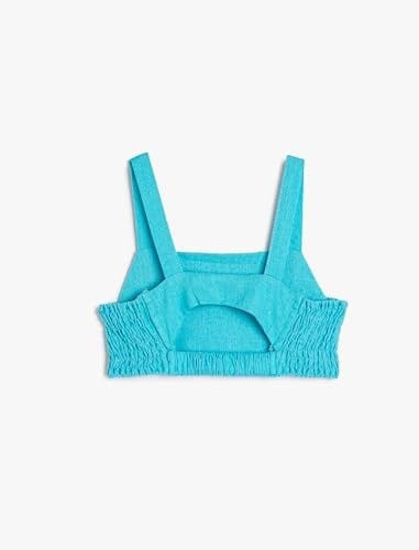 Koton Crop Keten Bluz Askılı Arkası Pencere Detaylı Gipeli