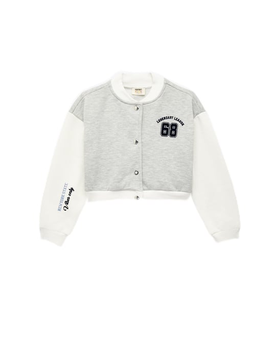 Koton Crop Varsity Jacket - Seçenekler: 6 Yıl, 7 Yıl, 8 Yıl, 9 Yıl, 12 Yıl, 14 Yıl