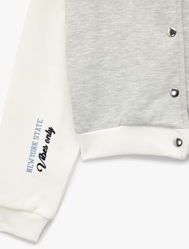 Koton Crop Varsity Jacket - Seçenekler: 6 Yıl, 7 Yıl, 8 Yıl, 9 Yıl, 12 Yıl, 14 Yıl