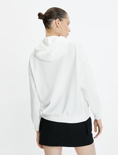 Koton Koton File Detaylı Kapşonlu Sweatshirt Uzun Kollu Kadın
