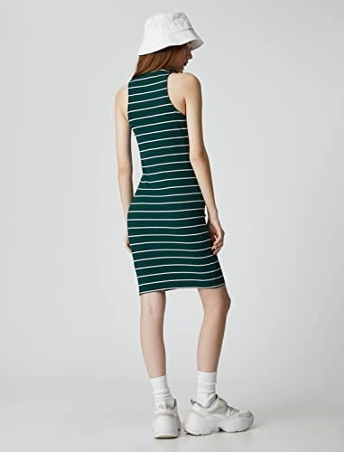 Koton Midi Elbise Kolsuz Bodycon Halter Yaka Dar Kesim Elbise Kadın