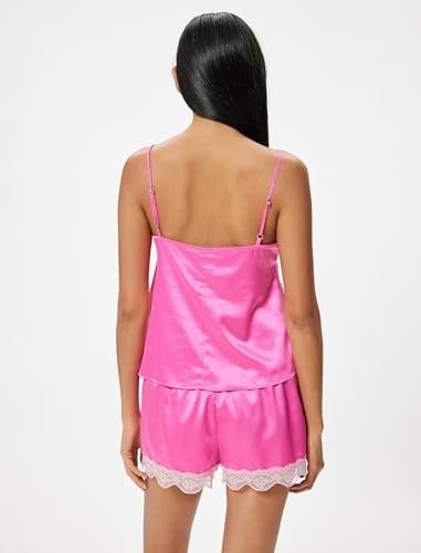 Koton Saten Pijama Üstü İnce Askılı Dantelli