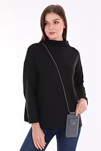 Koyu Gri Renk Omuz Çantası/Cep Telefonu Çantası/Kartlık
