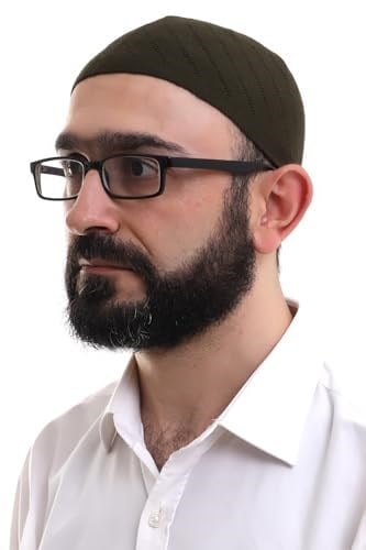 Koyu Haki Kışlık Çapraz Desenli Dokuma Takke