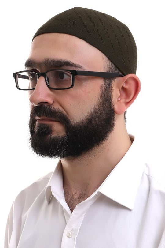 Koyu Haki Kışlık Çapraz Desenli Dokuma Takke