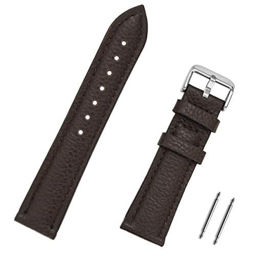 Koyu Kahverengi Hakiki Deri Saat Kordonu Kayış 20-22mm